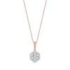 Thumbnail Image 1 of 0.16 CT. T.W. Diamond Flower Frame Pendant in 10K Rose Gold