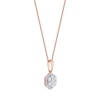 Thumbnail Image 2 of 0.16 CT. T.W. Diamond Flower Frame Pendant in 10K Rose Gold