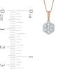 Thumbnail Image 4 of 0.16 CT. T.W. Diamond Flower Frame Pendant in 10K Rose Gold