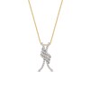 Thumbnail Image 1 of 0.20 CT. T.W. Diamond Wave Crossover Pendant in 10K Gold