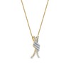 Thumbnail Image 2 of 0.20 CT. T.W. Diamond Wave Crossover Pendant in 10K Gold