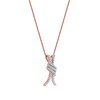 Thumbnail Image 2 of 0.20 CT. T.W. Diamond Wave Crossover Pendant in 10K Rose Gold