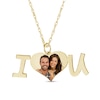 Thumbnail Image 1 of Engravable Photo Heart "I Love U" Pendant in 10K White, Yellow, or Rose Gold (1 Image and 1 Line)