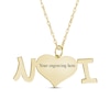 Thumbnail Image 3 of Engravable Photo Heart "I Love U" Pendant in 10K White, Yellow, or Rose Gold (1 Image and 1 Line)