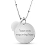 Thumbnail Image 3 of Dyed Chalcedony Birth Month Dangle Charm Engravable Photo Medallion Pendant in Sterling Silver (1 Month and 1-2 Lines)
