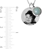 Thumbnail Image 3 of Dyed Chalcedony Birth Month Dangle Charm Engravable Photo Medallion Pendant in Sterling Silver (1 Month and 1-2 Lines)