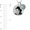 Thumbnail Image 4 of Dyed Chalcedony Birth Month Dangle Charm Engravable Photo Medallion Pendant in Sterling Silver (1 Month and 1-2 Lines)