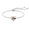 Thumbnail Image 0 of Engravable Photo Heart Bolo Bracelet in Sterling Silver (1 Image and Line) - 7.5"