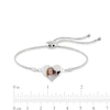 Engravable Photo Heart Bolo Bracelet in Sterling Silver (1 Image and Line) - 7.5"