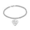 Thumbnail Image 0 of Engravable Your Own Handwriting Heart Charm Bracelet in Sterling Silver (1 Image) - 7.5"