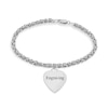 Thumbnail Image 2 of Engravable Your Own Handwriting Heart Charm Bracelet in Sterling Silver (1 Image) - 7.5"