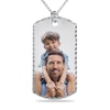 Thumbnail Image 0 of Extra-Large Engravable Photo Diamond-Cut Dog Tag Pendant in Sterling Silver (1 Image and 4 Lines) - 22"