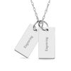 Thumbnail Image 2 of Engravable Your Own Handwriting Double Bar Charm Pendant in Sterling Silver (2 Images and 2 Lines)