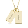 Thumbnail Image 2 of Engravable Your Own Handwriting Double Bar Charm Pendant in 10K White, Yellow, or Rose Gold (2 Images and 2 Lines)