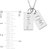 Engravable Your Own Handwriting Double Bar Charm Pendant in 10K White, Yellow, or Rose Gold (2 Images and 2 Lines)