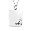 Thumbnail Image 1 of Engravable Roman Numeral Date Rectangular Pendant in Sterling Silver (1 Date and 1-3 Lines)