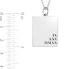 Thumbnail Image 4 of Engravable Roman Numeral Date Rectangular Pendant in Sterling Silver (1 Date and 1-3 Lines)