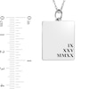 Thumbnail Image 4 of Engravable Roman Numeral Date Rectangular Pendant in 10K White, Yellow, or Rose Gold (1 Date and 1-3 Lines)