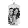 Thumbnail Image 1 of Luxe Finish Large Engravable Black and White Photo Dog Tag Pendant in 10K White Gold (1 Image and 3 Lines)
