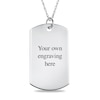 Thumbnail Image 1 of Luxe Finish Large Engravable Black and White Photo Dog Tag Pendant in 10K White Gold (1 Image and 3 Lines)