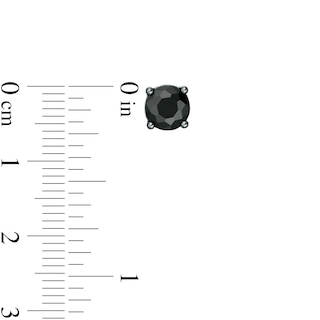 Men's 1.50 CT. T.W. Black Diamond Solitaire Stud Earrings in 10K White Gold (I3)