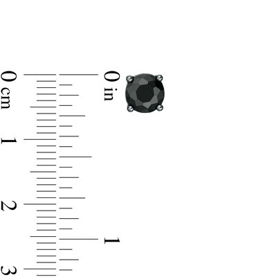 Men's 1.50 CT. T.W. Black Diamond Solitaire Stud Earrings in 10K White Gold (I3)