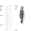 Thumbnail Image 3 of 0.95 CT. T.W. Black and White Diamond Bypass Double Row Hoop Earrings in 10K White Gold