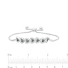 0.085 CT. T.W. Black and White Diamond Alternating Hearts Bolo Bracelet in Sterling Silver - 9.5"