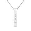 Thumbnail Image 1 of Engravable Pillar Vertical Bar Pendant in Sterling Silver (1 Line) - 22"