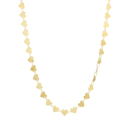 Heart Disc Chain Link Necklace in 10K Gold