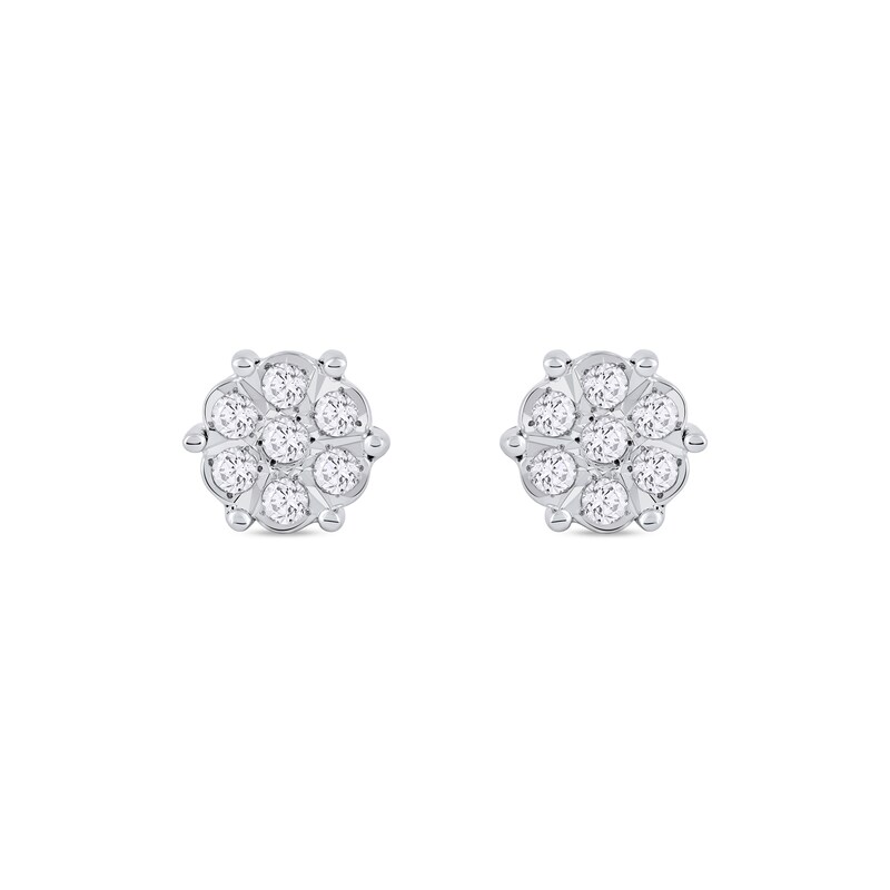 0.11 CT. T.W. Diamond Flower Stud Earrings in 10K Rose Gold