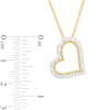 Thumbnail Image 2 of 0.45 CT. T.W. Diamond Tilted Open Milgrain Heart Pendant in 10K Gold