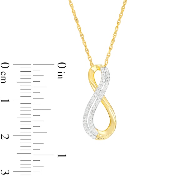 0.118 CT. T.W. Diamond Double Row Infinity Pendant in 10K Gold