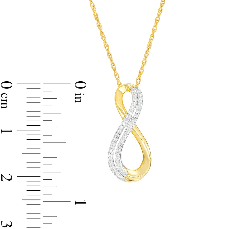 0.118 CT. T.W. Diamond Double Row Infinity Pendant in 10K Gold