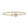 Thumbnail Image 1 of 0.23 CT. T.W. Emerald-Shaped Multi-Diamond Frame Flexible Bangle in Sterling Silver with 14K Gold Plate