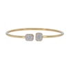 Thumbnail Image 1 of 0.45 CT. T.W. Rectangular Multi-Diamond Frame Flexible Bangle in Sterling Silver with 14K Gold Plate