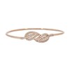 Thumbnail Image 0 of 0.80 CT. T.W. Baguette and Round Leaf Flexible Bangle in Sterling Silver with 14K Rose Gold Plate