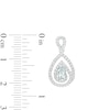 Thumbnail Image 2 of Pear-Shaped Aquamarine and White Lab-Created Sapphire Spiral Frame Drop Earrings in Sterling Silver