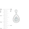 Thumbnail Image 3 of Pear-Shaped Aquamarine and White Lab-Created Sapphire Spiral Frame Drop Earrings in Sterling Silver