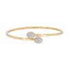 Thumbnail Image 0 of 0.45 CT. T.W. Oval-Shaped Multi-Diamond Frame Flexible Bangle in Sterling Silver with 14K Gold Plate