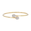 Thumbnail Image 1 of 0.45 CT. T.W. Oval-Shaped Multi-Diamond Frame Flexible Bangle in Sterling Silver with 14K Gold Plate