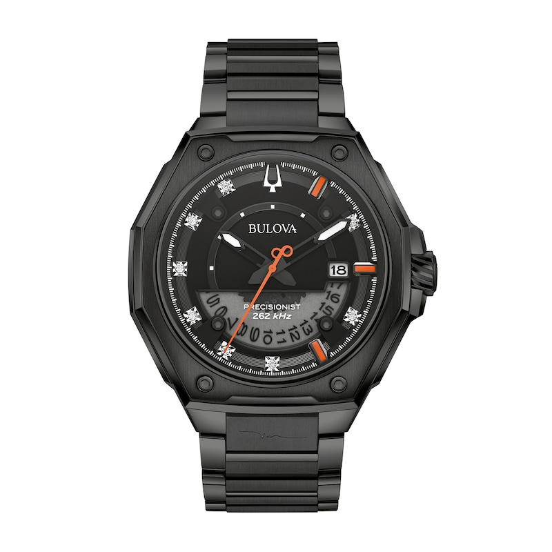 Main Image 1 of Men's Bulova Marc Anthony Series X Black Diamond Accent Black IP Watch with Tonneau Dial (Model: 98D183)