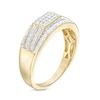 Men's 0.50 CT. T.W. Rectangular Multi-Diamond Border Double Row Ring in 10K Gold