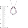 Thumbnail Image 4 of White and Pink Lab-Created Sapphire Outer Edge Teardrop Outline Pendant in Sterling Silver