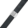 Thumbnail Image 1 of Men's QR Code Engravable Sliding Accent Black or Brown Leather Bracelet in Sterling Silver (1 Message and Line) - 8.5"