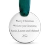 Thumbnail Image 1 of Photo Engravable Christmas Tree Ornament in Sterling Silver with Velvet Ribbon (1 Image and 4 Lines)