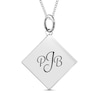 Thumbnail Image 3 of QR Code Engravable Tilted Square Pendant in Sterling Silver (1 Message and Line)