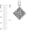 Thumbnail Image 3 of QR Code Engravable Tilted Square Pendant in Sterling Silver (1 Message and Line)