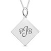 Thumbnail Image 3 of QR Code Engravable Tilted Square Pendant in Sterling Silver (1 Message and Line)