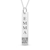 Thumbnail Image 1 of QR Code Engravable Vertical Bar Pendant in Sterling Silver (1 Mesage and Line)